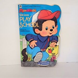 1983 The Original Monchhichi We Love Play School A Golden Sturdy Shape Book